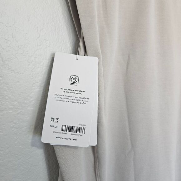 NWT Athleta | Seasoft Tank Sweatshirt Top In Abalone Grey Ecru, Womens 1X - Picture 9 of 9